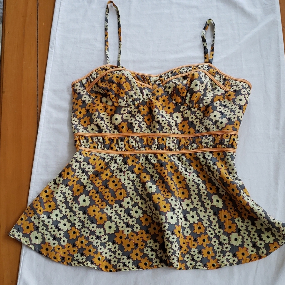 Johnny Martin Spaghetti strap floral top.